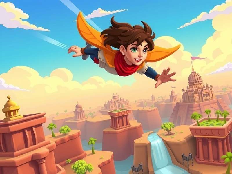 Niagara Nutmeg Flyer game hero image showing character flying over Indian landscapes